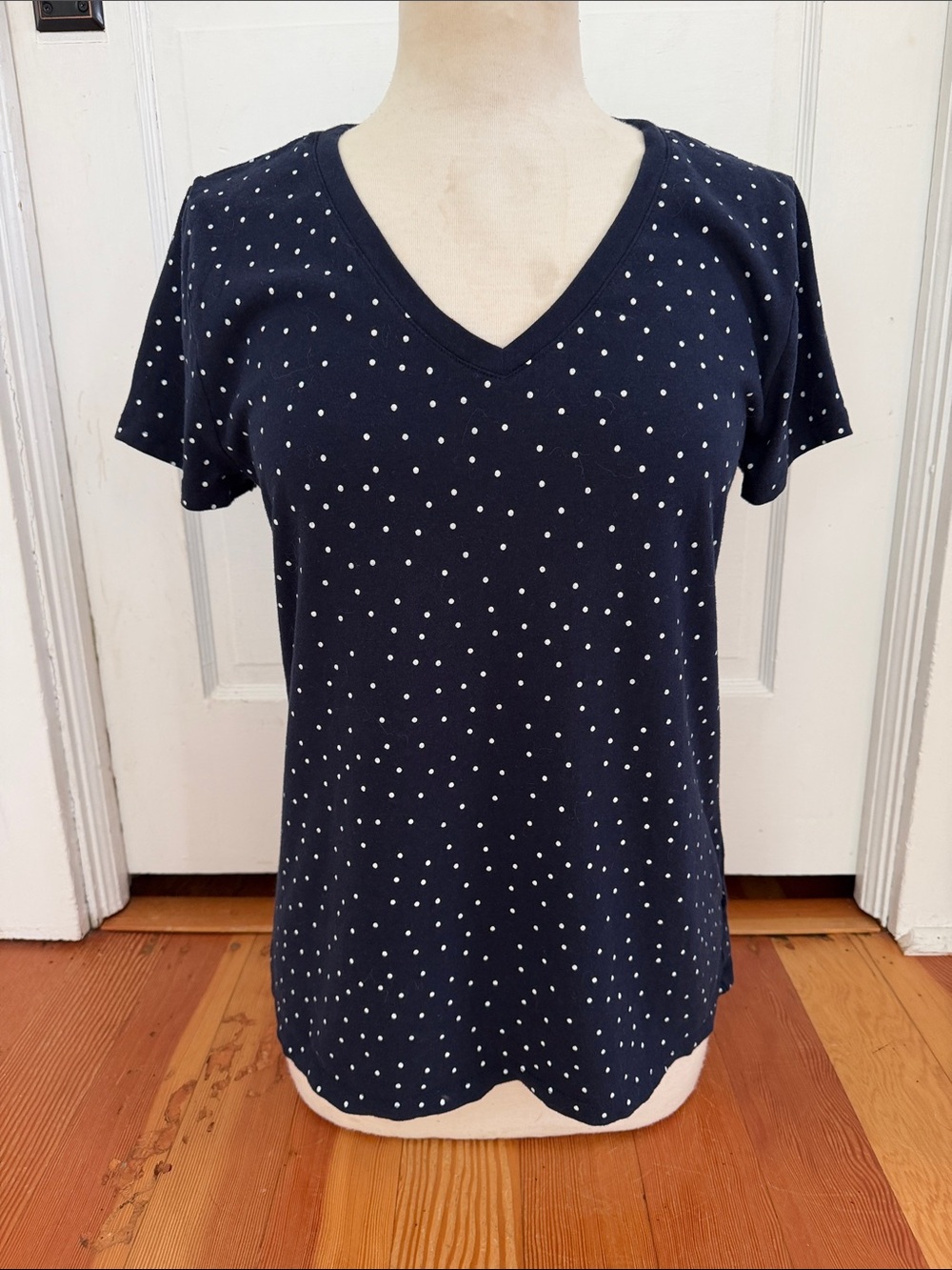 Gap Favorite T Navy Blue Polka Dot Short Sleeve Shirt Large